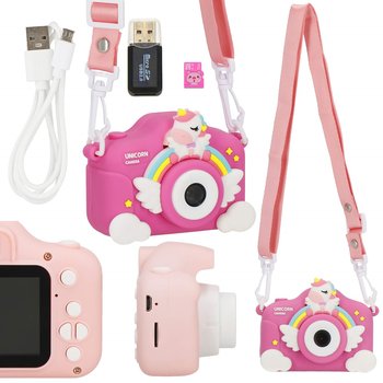 Aparat Cyfrowy Dla Dzieci Kamera Full Hd Z Kartą 32Gb Różowy - Springos