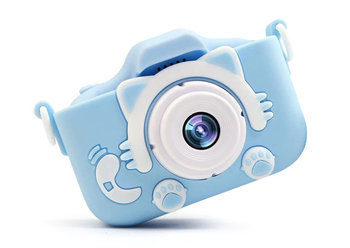 Aparat dla dzieci kamera HD X5 + ochronne etui w Kształcie Zwierzątka - niebieski