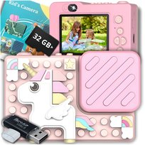 Aparat Fotograficzny Cyfrowy Dla Dzieci 40Mpx Kamera Selfie Gry+Karta 32Gb