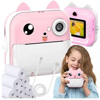 APARAT NATYCHMIASTOWY 2.1 KAMERA DRUKARKA TERMICZNA 3W1 RÓŻ+13 ROLEK