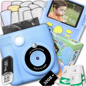 Aparat Natychmiastowy Cyfrowy Dla Dzieci Z Drukarką + Karta 32Gb + 14 Rolek - ZeeTech