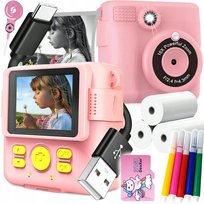 Aparat Natychmiastowy Fotograficzny Dla Dzieci Drukarka Karta Pamięci 32Gb