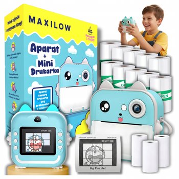 Aparat natychmiastowy Maxilow Drukuś 2.0 Niebieski + 13 rolek - Maxilow
