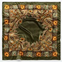 APASZKA CHUSTA DAMSKA NA GŁOWĘ POD SZYJĘ SATYNOWA CHUSTKA ELEGANCKA BANDANA ZIELONA SNM