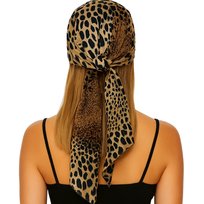 APASZKA CHUSTA DAMSKA NA GŁOWĘ WŁOSY POD SZYJĘ CHUSTKA W PANTERKĘ BANDANA