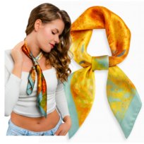 Apaszka Chusta Satynowa Kolorowa pod Szyję do Włosów Lekka Z Połyskiem