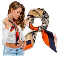 Apaszka Chusta Satynowa Kolorowa pod Szyję do Włosów Lekka Z Połyskiem