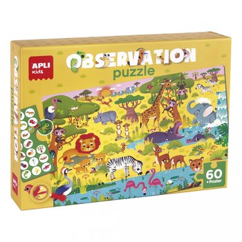 Apli kids, puzzle, W dżungli, obserwacyjne, 60 el. - APLI Kids