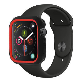 Apple Watch 42/44 mm Osłona ochronna Odporny na wstrząsy silikon — czarno-czerwony - Avizar