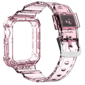 Apple Watch 49 mm Pasek Silikonowy zderzak Regulowany Przezroczysty różowy - Avizar