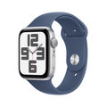 Apple Watch SE GPS 40mm z aluminium w kolorze srebrnym z paskiem sportowym w kolorze denim - M/L - Apple