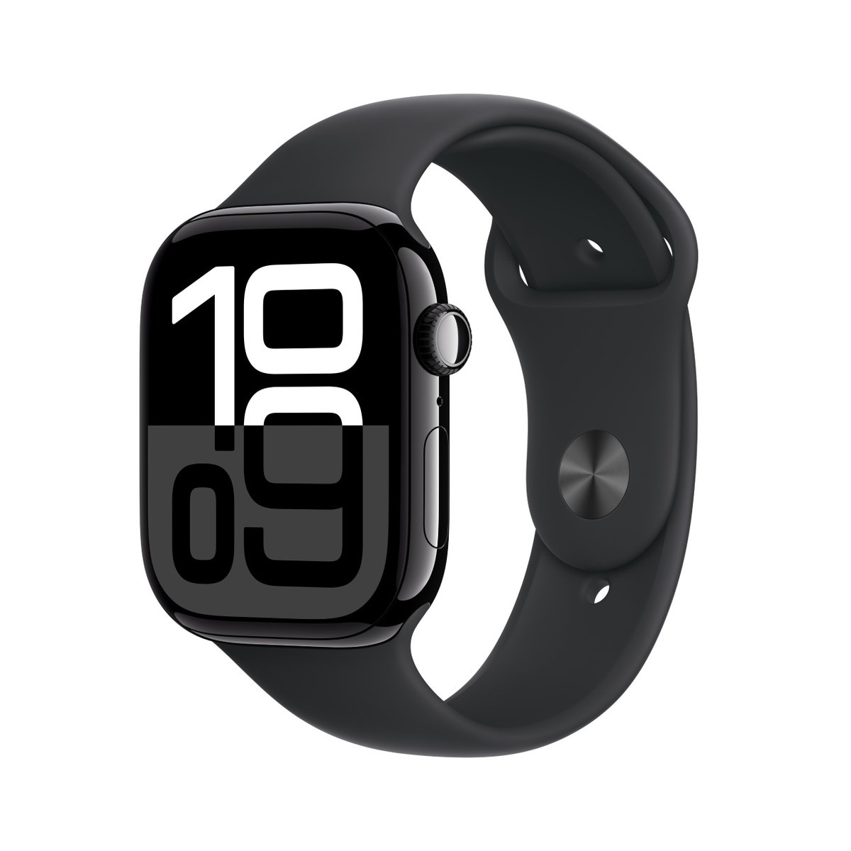 Apple Watch Series 10 GPS 42mm z aluminium w kolorze onyksu z paskiem sportowym w kolorze czarnym - M/L
