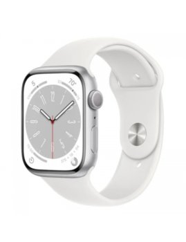 Apple Watch Series 8 45mm GPS Silver Aluminium Case/White Sport Band - Apple