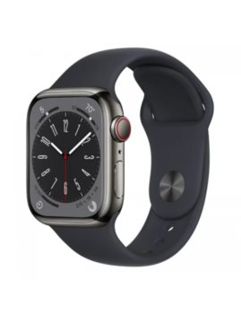 Apple Watch Series 8 GPS + Cellular 41mm Graphite Stainless Steel Case/Midnight Sport Band - Regular - Apple