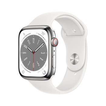 Apple Watch Series 8 GPS + Cellular 41mm Silver Aluminium Case with White Sport Band - Regular - Apple