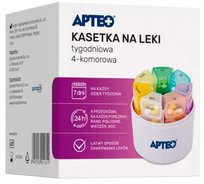 Apteo Kasetka Na Leki Tygodniowa, 4-Komorowa Apteo