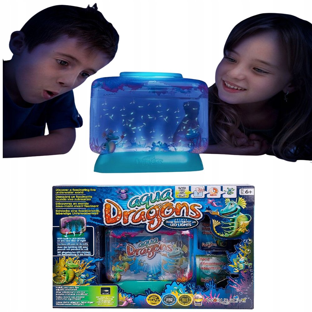 Aqua Dragons, zabawka edukacyjna 4003, żywe smoki, lampka led