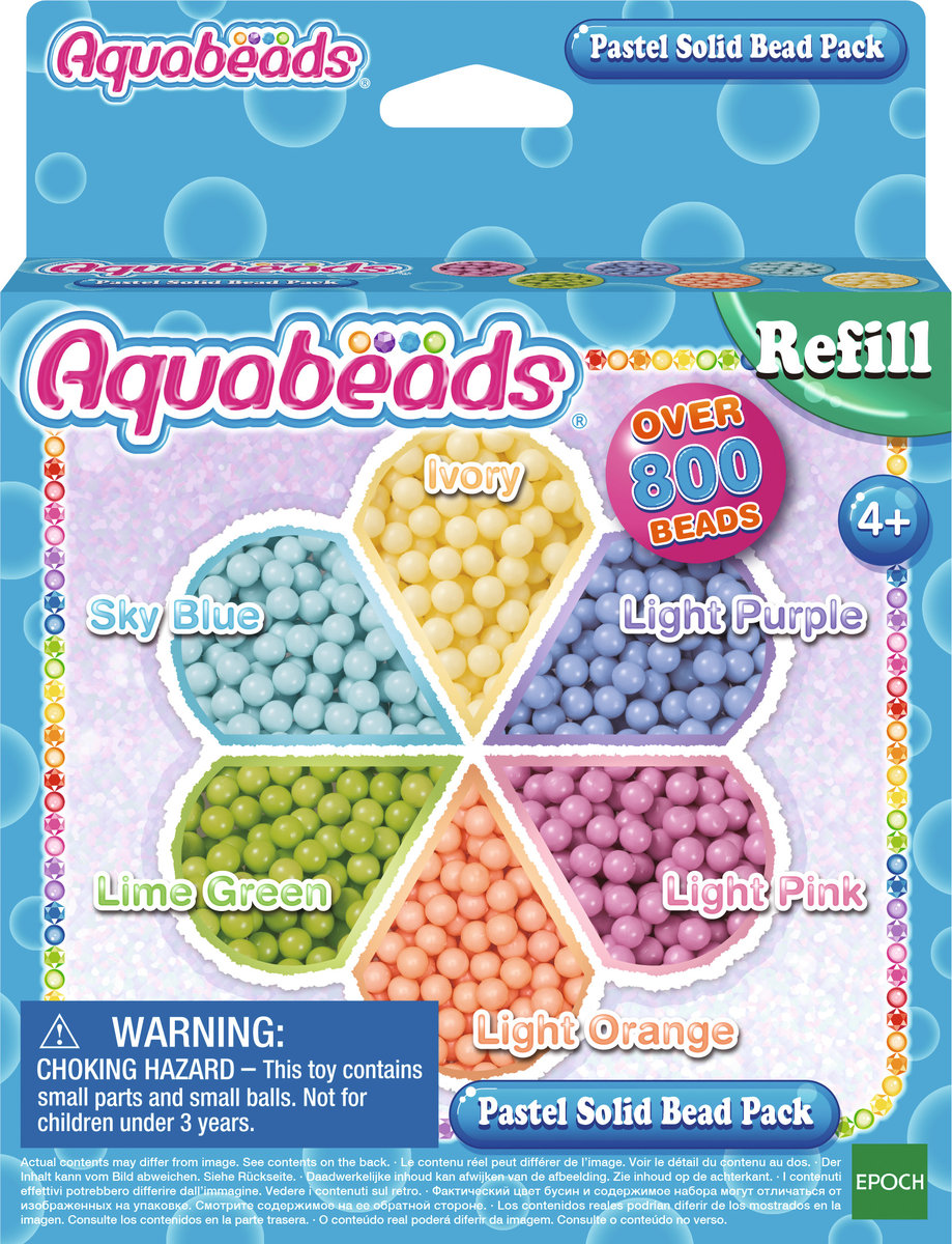 Aquabeads, Zestaw Pastelowe koraliki Aquabeads, zestaw uzupełniający, koraliki do zabaw kreatywnych, 800x koralików, 31360