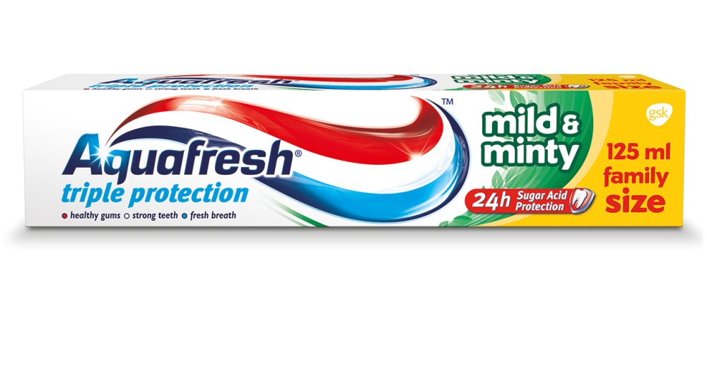 Фото - Зубна паста / ополіскувач Aquafresh, Triple Protection Mild & Minty, pasta do zębów, 125 ml