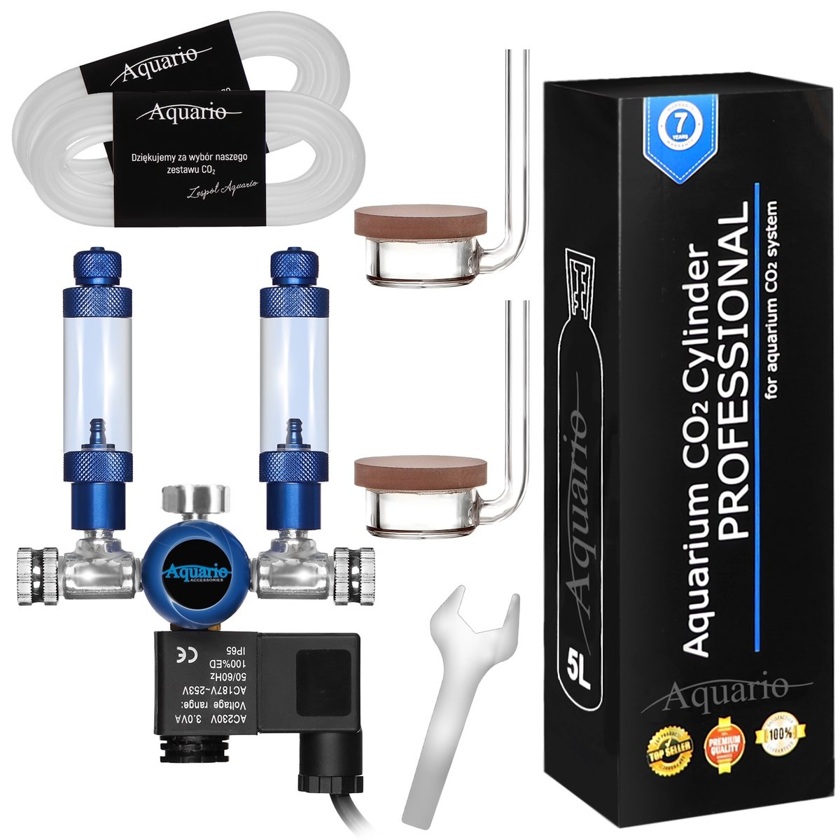AQUARIO BLUE TWIN PROFESSIONAL - PODWÓJNY ZESTAW CO2 Z BUTLĄ 5L ...