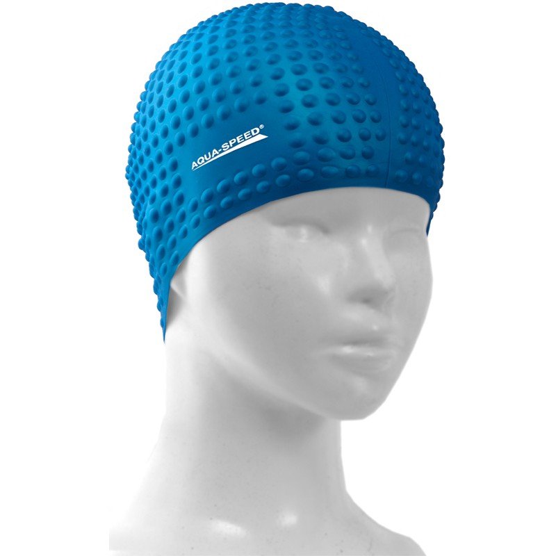 Фото - Шапочка для плавання Aqua-Speed AquaSpeed, Czepek pływacki na długie włosy Bubble, niebieski 
