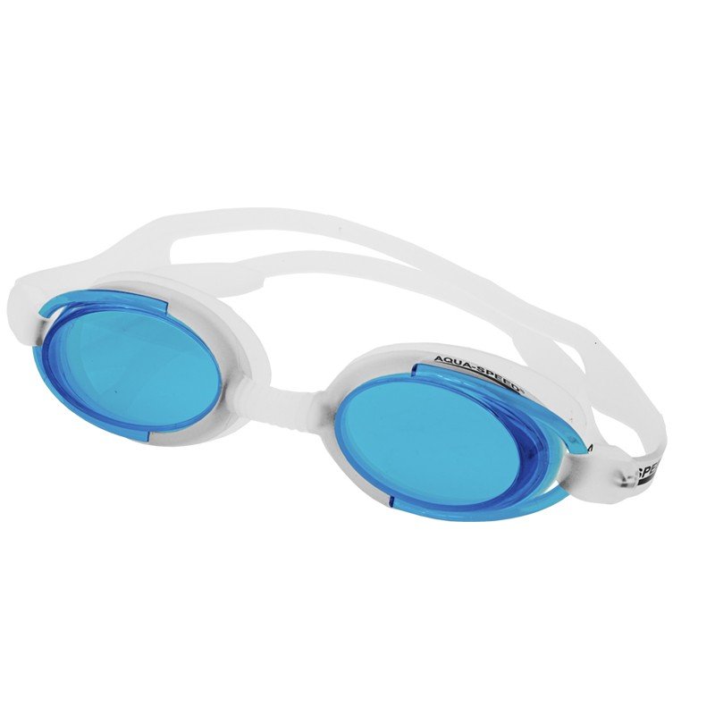 Фото - Окуляри для плавання Aqua-Speed AquaSpeed, Okulary pływackie, Malibu, białe z niebieskimi szkłami 