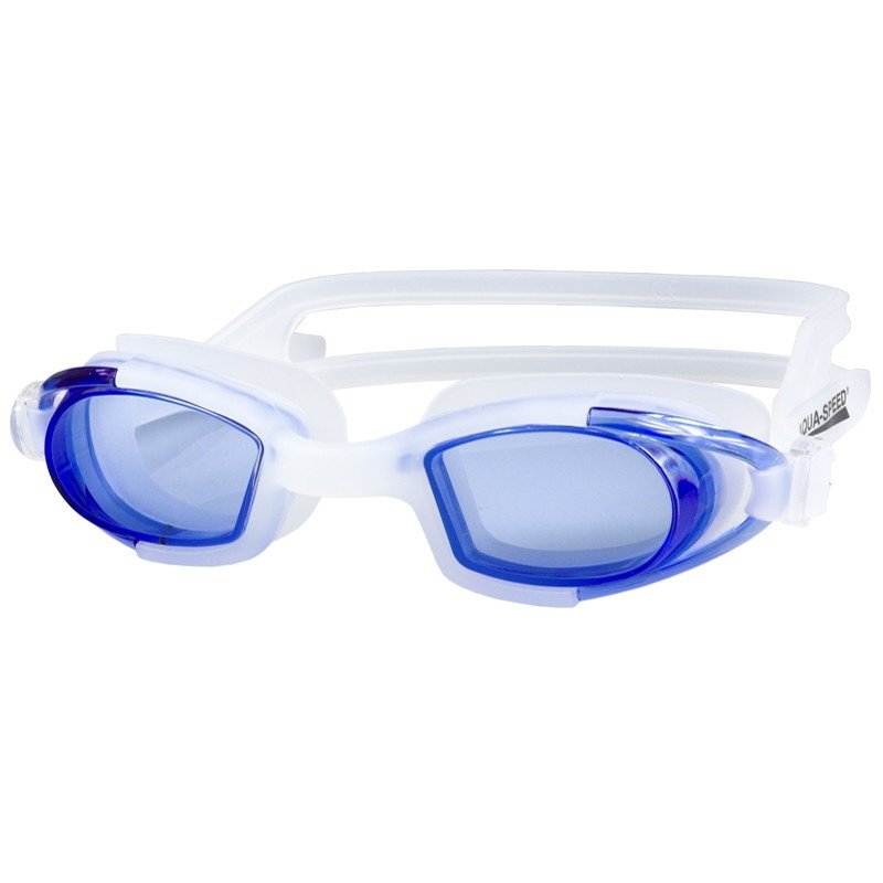 Фото - Окуляри для плавання Aqua-Speed AquaSpeed, Okulary pływackie, Marea JR, białe z niebieskimi szkłami 