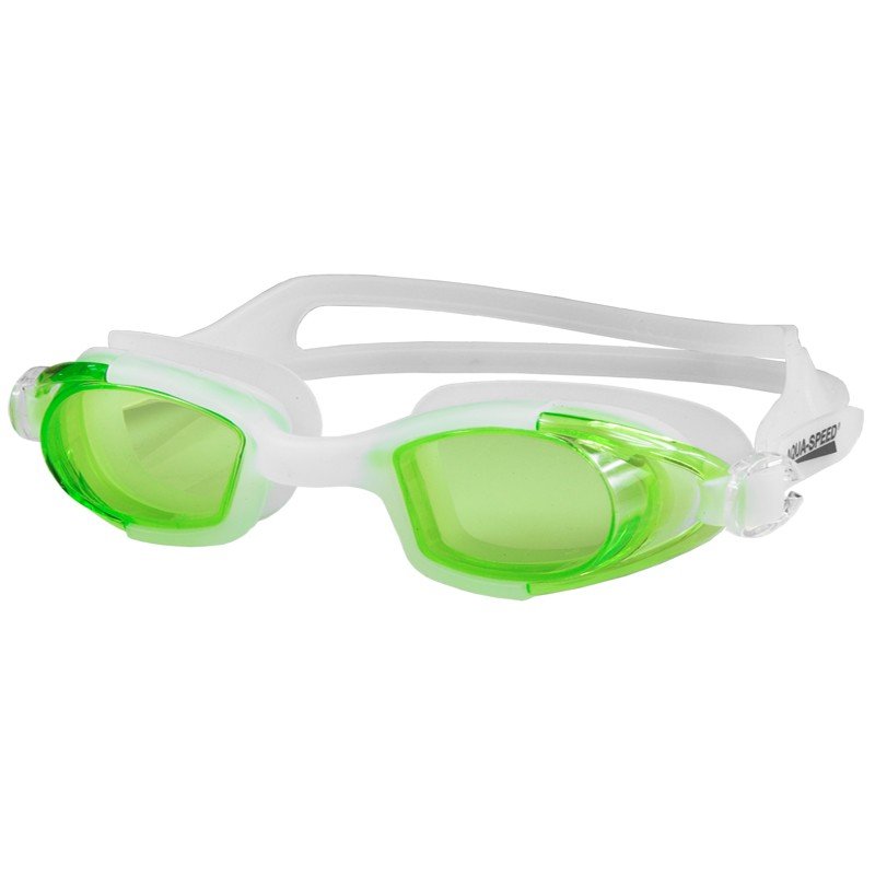 Фото - Окуляри для плавання Aqua-Speed AquaSpeed, Okulary pływackie, Marea JR, białe z zielonymi szkłami 