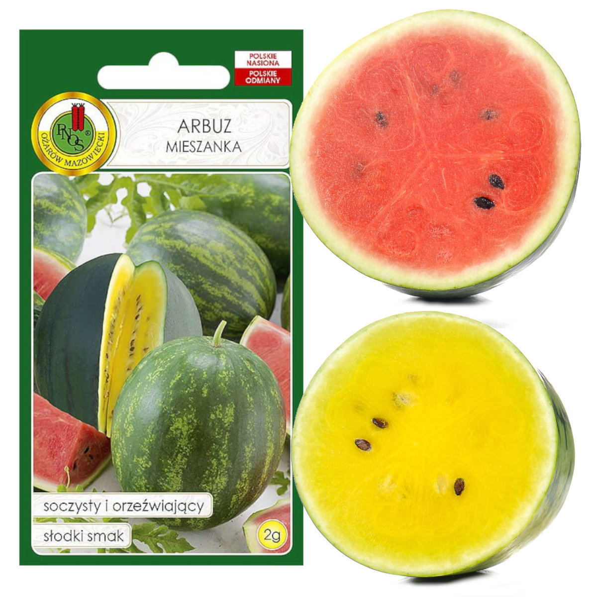 Arbuz Mieszanka Żółty Czerwony 2G Nasiona Bez Gmo - PNOS | Sklep EMPIK.COM