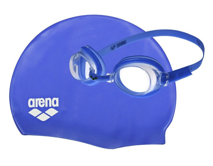 Фото - Шапочка для плавання Arena Zestaw Okularki I Czepek 92423/70 Junior Blue 