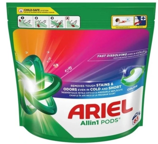 Ariel All in One 3in1 Kapsułki do Prania Tkanin Kolor 65 szt - Ariel ...