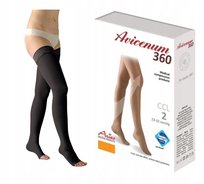 Aries Avicenum 360 Pończochy Uciskowe Ccl2 Koronka Otwarte Czarne M Normal