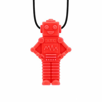 ARK RoboChew Gryzak Logopedyczny Wisiorek w kształcie Robota Czerwony - Bardzo Miękki - Ark Therapeutic