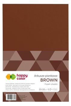 Arkusze piankowe, brązowe, A4, 5 arkuszy - Happy Color