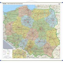 ArtGlob, mapa ścienna administracyjno-drogowa Polska WYDANIE 2025 DUŻA  wymiar 2050x2000 mm Artglob
