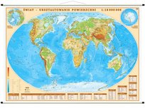 ArtGlob, mapa ścienna fizyczna Świat, 1:18 000 000 Artglob