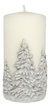 Artman Candles Świeca ozdobna Zimowe Drzewka biała - walec średni - Artman