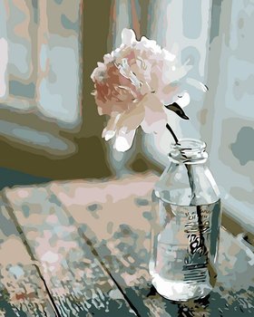 Artnapi 40x50cm Obraz Do Malowania Po Numerach Na Drewnianej Ramie - Biały kwiat w butelce - artnapi