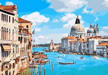 Artnapi 40x50cm Obraz Do Malowania Po Numerach Na Drewnianej Ramie - Canal Grande w Wenecji - artnapi