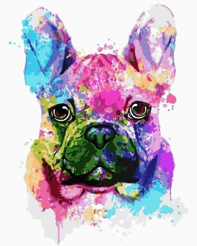 Artnapi 40x50cm Obraz Do Malowania Po Numerach Na Drewnianej Ramie - Kolorowy Pies Proste - artnapi