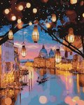 Artnapi 40x50cm Obraz Do Malowania Po Numerach Na Drewnianej Ramie - Nocne Lampki Wenecji 40x50 - artnapi