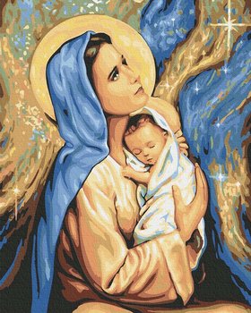 Artnapi 40x50cm Obraz Do Malowania Po Numerach Na Drewnianej Ramie - Święta Boża Rodzicielka Maryja - artnapi