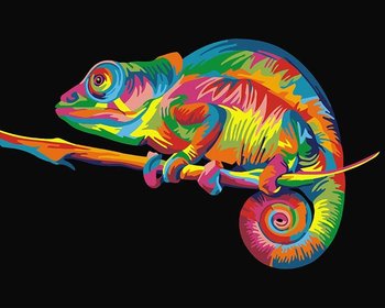 Artnapi 40x50cm Obraz Do Malowania Po Numerach Na Drewnianej Ramie - Tęczowy Kameleon - artnapi