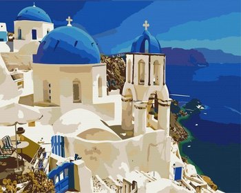 Artnapi 40x50cm Zestaw Do Malowania Po Numerach - Widok Na Santorini Malowanie Po Numerach - Na Drewnianej Ramie - artnapi