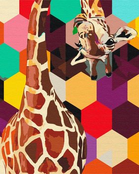 Artnapi 40x50cm Zestaw Do Malowania Po Numerach - Żyrafa w mozaice - Na Drewnianej Ramie - artnapi