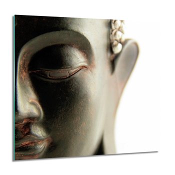 ArtprintCave, Budda twarz rzeźba Obraz na szkle na ścianę, 60x60 cm - ArtPrintCave