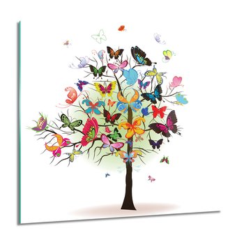 ArtprintCave, Drzewo motyle grafika Obraz szklany ścienny, 60x60 cm - ArtPrintCave