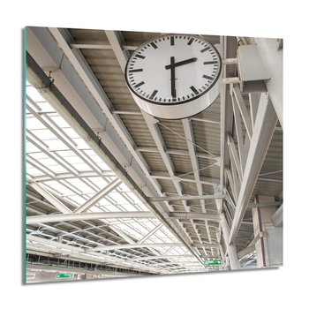 ArtprintCave, Dworzec stacja zegar Obraz szklany ścienny, 60x60 cm - ArtPrintCave