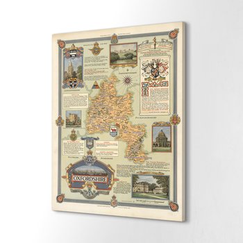 ArtprintCave, Foto na płótnie Mapa Oxford Shire vintage, 60x80 cm - ArtPrintCave