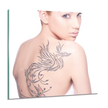 ArtprintCave, Kobieta tatuaż plecy obraz szklany na ścianę, 60x60 cm - ArtPrintCave
